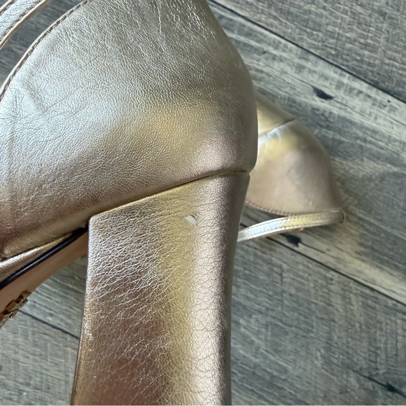 NWT Tory Burch Metallic Spark Gold Platform Heels Retro 70s Disco Style Size 11
